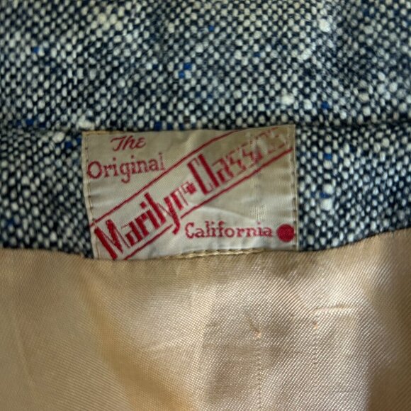 Vintage 60s Black Tweed California Made Fitted Original Marilyn Blazer Jacket - Picture 3 of 9